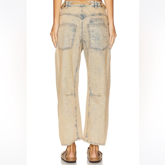 Free People Moxie Low Slung Pull On Barrel Wide Leg Jeans Size 27 NWT - Picture 2 of 15